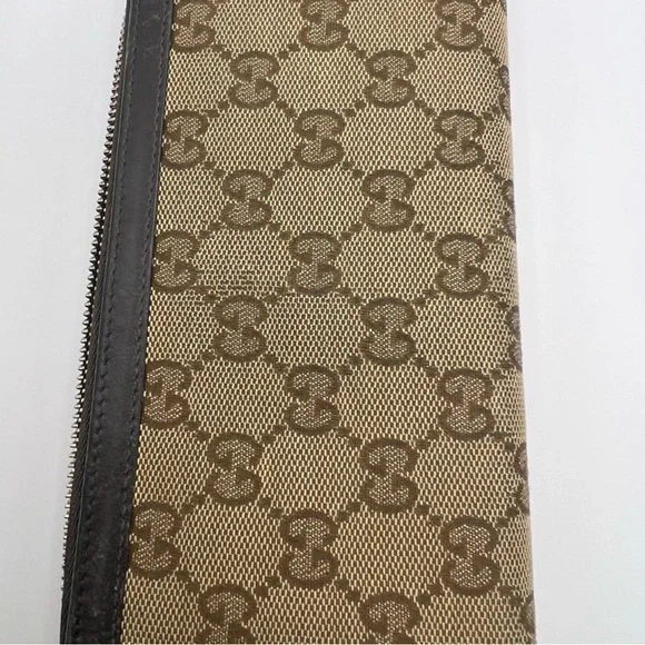 Authentic Gucci GG Canvas Leather Zip Around Wallet Interlocking G - Picture 6 of 15
